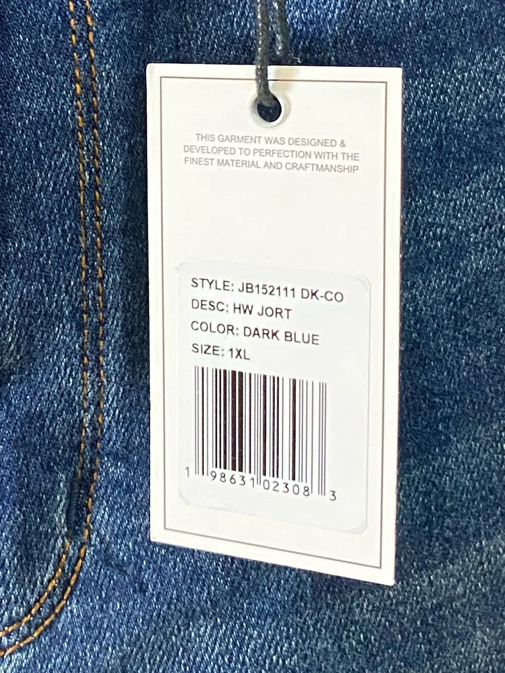 New Judy Blue High Waist Bermuda Long Jean Shorts Jorts 1X Dark Stretch JB152111